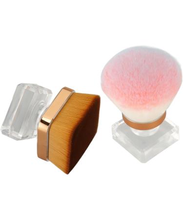 Flat Top Foundation Brush Blusher Brush for Loose Powder Synthetic Fiber Comfortable Handle with Makeup Base - Buy Online on GoSupps.com