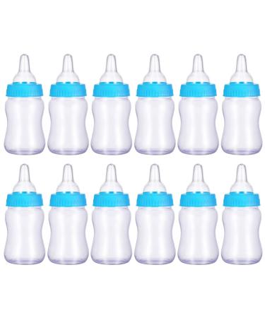 NUOBESTY Feeding Bottle Feed & Soothe Set Candy Bottle Mini Practical Pacifier Creative Blue Juice Bottle with Pacifier for Baby Doll 12PCS