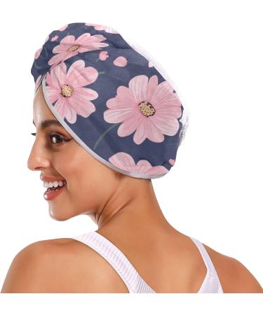 Buy Pink Daisy Flower Hair Towel 2 Pack - Super Absorbent Quick Dry Hair Turbans for Women & Girls - Buy Online on GoSupps.com