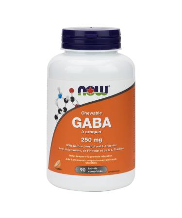 NOW Supplements GABA 250mg Chewable Tablets 90 Count
