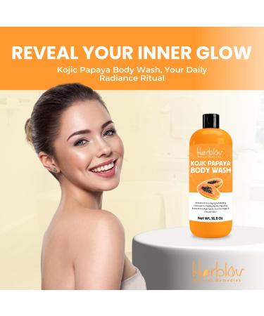 Herblov Kojic Acid Soap for Hyperpigmentation Skin Brightening Kojic Papaya Body Wash Dark Spot Soap Reduces Acne Scars and Evens Skin Tone Turmeric Body Wash for Brighter Glowing Face - Buy Online on GoSupps.com