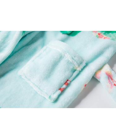 Shop Xinne Young Girls Soft Bathrobe | Cute Pattern Toddler Baby Flannel Hoodie Pajamas Nightwear - Amazing Green 110 - Buy Online on GoSupps.com