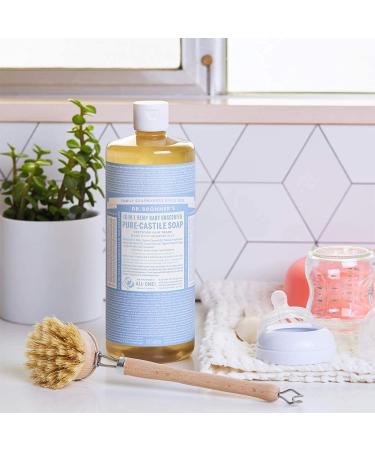 Dr. Bronner's Pure-Castile Baby Unscented Liquid Soap Bundle - 32 oz. + 2 oz. Travel Bottle - Buy Online on GoSupps.com