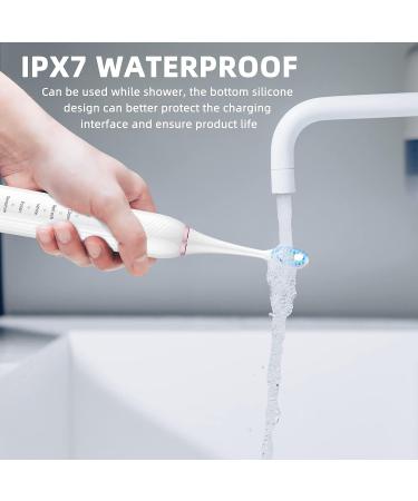 POTICO Sonic Electric Toothbrush for Adults - 8 Brush Heads, Smart Timer, 5 Modes, IPX7 Waterproof, Rechargeable - White - Buy Online on GoSupps.com