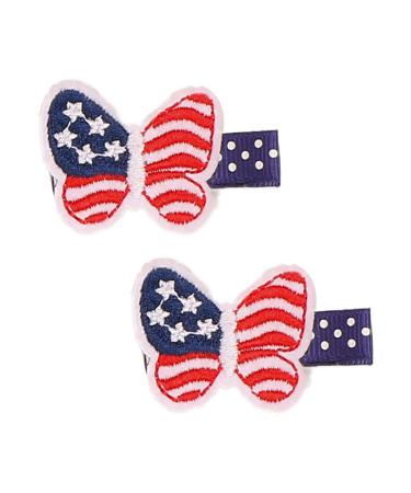1 Pair American Flag Hair Clips  4th of July Independence Day American Flag Alligator Hair Clips  Red White and Blue Hair Accessories for Fourth of July  Patriotic Hair Accessories for Kids Butterfly