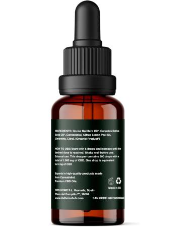 CBD HOME Oil - CBD Oil 10% Full Spectrum - 10ml - STRONG - 1000mg - Eco Based Coconut Oil & Hemp - 10% CBD Full Spectrum & Omega 3-6-9 - Made in EU - Buy Online on GoSupps.com