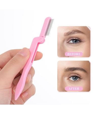 2 Pcs Folding Eyelash Comb & Eyebrow Comb - Stainless Steel Lash Separator Tool for Mascara & Makeup - Professional Pink Eyelash & Brow Applicator - Buy Online on GoSupps.com