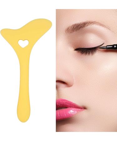Reusable Eyeliner Aid with Cream Applicator Silicone Eye Makeup Tool for Drawing Eyeshadow Mascara Application - Versatile Eye Beauty Tool (Yellow) - Buy Online on GoSupps.com