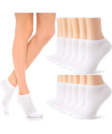 12 Pairs Womens Low Cut Ankle Socks - Size 6-8, White Sports Footies - Buy Online on GoSupps.com
