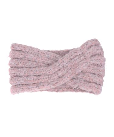 Lurrose Knitting Hair Band Woolen Crossed Headband Wide Rim Headwrap Twist Winter Headwear for Women Girls Pink