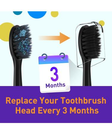 Toothbrush Replacement Heads for Burst Sonic Electric Toothbrush - Soft Bristles for Deep Cleaning & Teeth Whitening - Black - Buy Online on GoSupps.com