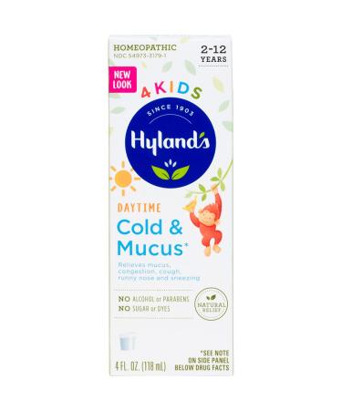 Cold Medicine for Kids Ages 2+ by Hyland's, Cold 'n Mucus Relief Liquid, Natural Relief of Mucus & Congestion, Runny Nose, Cough, 4 Ounces Day Single Pack