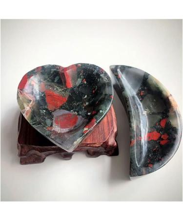 Room Decoration Balance Natural Blood Stone Crystal Bowl Carved Heart Rough Stone Ashtray Gemstone Moon Dish Home Decor Lucky Stone Raw Stones and Minerals PEIQIYIN - Buy Online on GoSupps.com