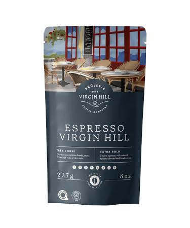 Virgin Hill Coffee - Espresso Virgin Hill - Extra Bold Intensity & Extra Dark Roast - Half Pound of High-Grade Coffee Beans - 8oz / 227 grams Whole Bean 8 oz. / 227 grams