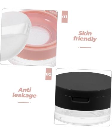 Outanaya 2pcs Portable Powder Box Blusher Powder Jar Face Powder Jar Foundation Powder Jar Kit Black Plastic - Buy Online on GoSupps.com