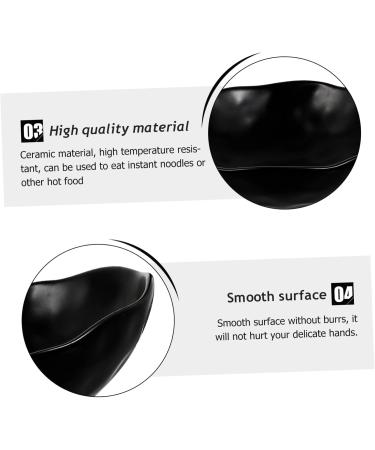 Zerodeko Ceramic Serving Bowls 1pc Practical Noodle Storage Food Resistant Instant Bowl Kitchen Salad Household Gadget Black 20X20CM - Buy Online on GoSupps.com