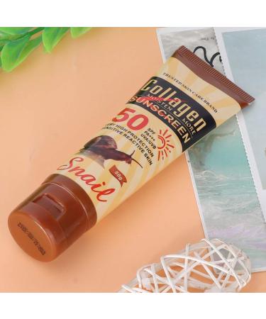 Whitening Moisturizing Facial Sunscreen - Non-Greasy UV Protection Cream with Collagen & Snail Extract (50g) - Durable & Clear | International Shipping - Buy Online on GoSupps.com