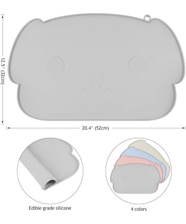Coomazy Silicone Dog and Cat Food Mat - Waterproof Feeding Mat for Bowls - Grey - Buy Online on GoSupps.com