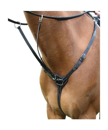 Shires Salisbury 3 Point Breastplate-Black/Silver Cob