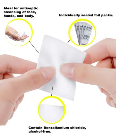 Dukal BZK Towelettes 5'' x 8 - Pack of 100 Benzalkonium Chloride Pads | Cleansing Wipes for Face, Hands & Body | Pre-Moistened Hand Sanitizing Wipes - Buy Online on GoSupps.com
