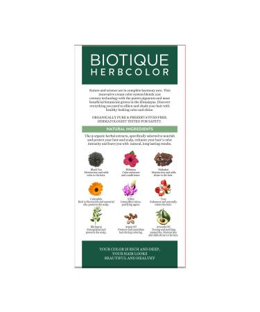 Biotique Bio Herbcolor 1N Natural Black - Ammonia-Free Hair Color with 9 Herbal Extracts | 50g + 110ml - Lasts Up to 26 Washes | International Shipping Available - Buy Online on GoSupps.com