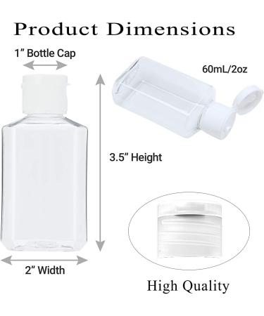 40pcs 2oz Clear Travel PET Plastic Bottles with Flip Top Caps - BPA-Free & Refillable - Buy Online on GoSupps.com