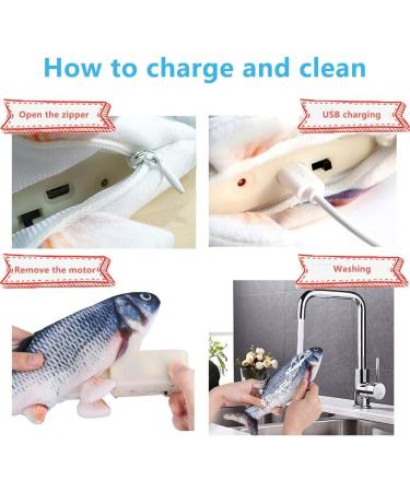 Floppy Fish Cat Toy - Interactive Catnip Toy for Indoor Cats | Realistic Plush Simulation, Washable, Perfect for Biting and Kicking | Grass Carp Design - Buy Online on GoSupps.com