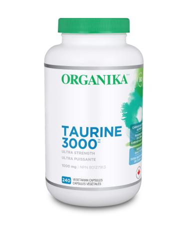 Organika Taurine Ultra Strength- 1000mg- Supports Cardiovascular Health 3000mg Daily Dose- 240vcaps SUPPLEMENT