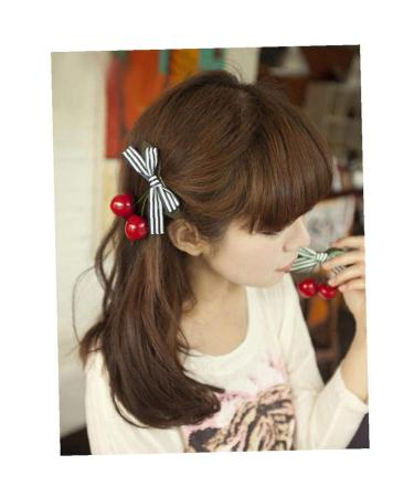 2 Pcs Vintage Cherry Bow Hair Clips for Girls - Elegant Holiday Hair Accessories - Buy Online on GoSupps.com