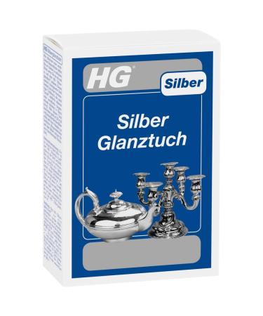 HG silver cleaning cloth specially impregnated silver cleaning cloth for maintaining silver or silver -plated objects with gloss effect - 1 hours (30 x 30 cm)