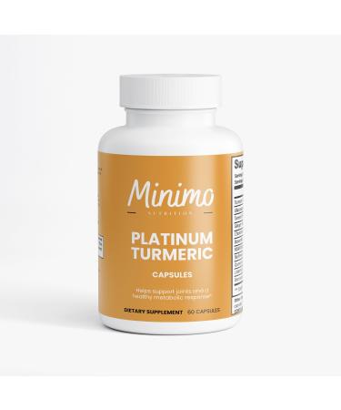 Minimo Nutrition Platinum Turmeric with Ginger and BioPerine 100% Natural and Gluten Free 60 Capsules