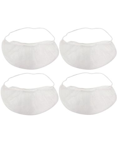 ONLYKXY 60pcs Nylon Beard Covers Beard Protector Net Protective Beard Covers for Men Facial Hair Guards Beard Net White
