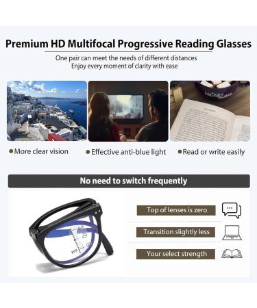 Portable Folding Reading Glasses for Women Men Blue Light Blocking Readers Multifocus Anti Glare Glasses(Couleur:Noir Grandeur:2.0x) - Buy Online on GoSupps.com