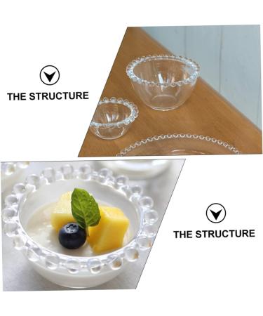 MAGICLULU Glass Plates 1pc Food Chic Beaded Appetizer Dipping Trim Serving Vintage Small Side Condiment Cream Soy Kitchen Transparent 8.5X8.5X4CM - Buy Online on GoSupps.com