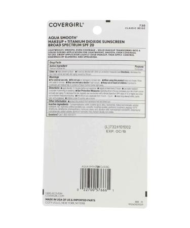 CoverGirl Aqua Smoothers Make Up Classic Beige 730clsbei - Long-lasting Coverage - Buy Online on GoSupps.com