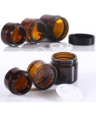8 Pieces Amber Cream Can Set - Refillable 10ml/20ml/30ml/50ml Cosmetic Glass Containers with Lids - Travel Ointment Pots - Buy Online on GoSupps.com