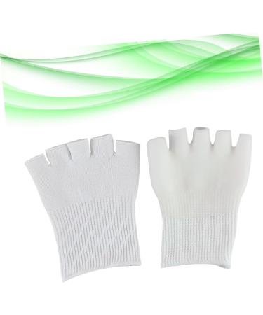IWOWHERO 1 Pair Big Toe Separators Gel Fingerless Gloves Bunion Splints Pad Bunion Straightener Toe Spacers Toe Spreader Heel Sleeves for Cracked Heels White Sock Thumb - Buy Online on GoSupps.com