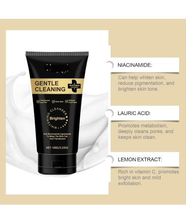 Nicotinamide Brightening Facial Cleanser - Moisturizing Hydrating & Gentle Face Wash For Deep Cleansing Skin Whitening & Radiance(1PCS) - Buy Online on GoSupps.com