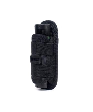 Wynex Tactical flashlight pocket holster rotatable flashlight holder belt clip Tactical flashlight Carry case with 360-degree carabiner Reel clip black