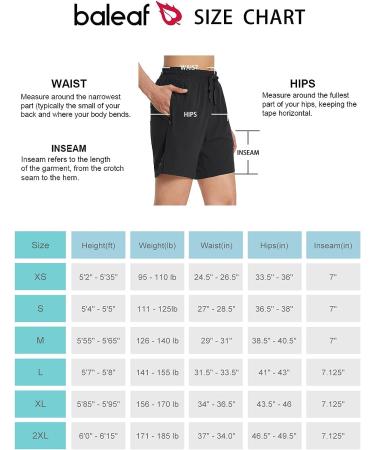Baleaf Women's 7 Long Running Shorts, Black, Large - Zipper Pockets, Quick Dry Athletic Workout Shorts - Buy Online on GoSupps.com