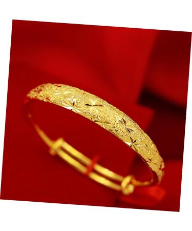 CALLARON 1pc Push Pull Bracelet Brass Wrist Jewelry Birthday Gift Couples Bracelets The Gift Baby Bangles Gold Cuff Bangle Mom Thickening Bracelet Female Bangle Simple Silver Bracelet Miss - Buy Online on GoSupps.com