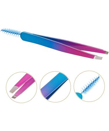 FOMIYES Stainless Steel Eyebrow Tools Travel Eyebrow Clamp Eyebrow for Women Beauty Tool Eyebrow Tweezer with Brush Eyebrow with Brush Eyebrow Clip Miss 2 in 1 12.00X1.00X0.80CM Colorful - Buy Online on GoSupps.com