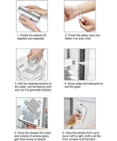 Magnetic Window Cleaner - Double Sided & Stable - Large Handle Tool for Office and Home Glasses - Buy Online on GoSupps.com