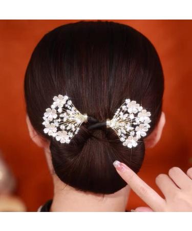 Ball Hair Clips Bun Rollers Lazy Hair Curler Rhinestone Flower Hair Clip Elegant Hair Clip For Women Bun Maker Hairpin Easy And Quick Snap Curling Tools (Type18) - Buy Online on GoSupps.com