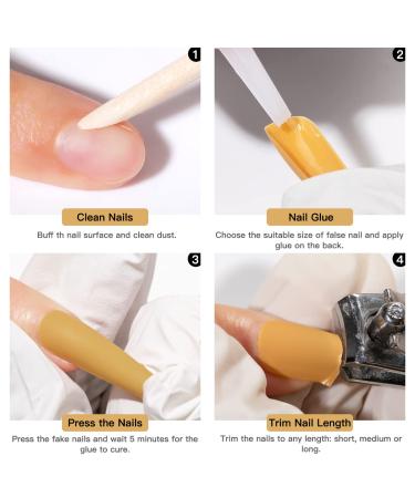 ROSALIND 500PCS Matte Press on Nails Set - 10 Colors Medium Long Fake Nails with Glue for Women and Girls - Buy Online on GoSupps.com