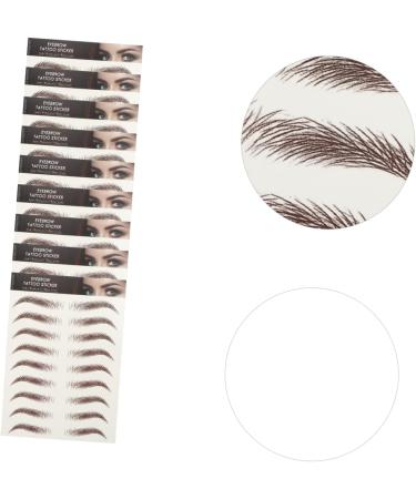 Mikinona 9 Sheets Waterproof Eyebrow Stickers Eyebrow Stickers Waterproof Brown False Eyebrows Cosmetics Hair 21x14.7cm Brown - Buy Online on GoSupps.com