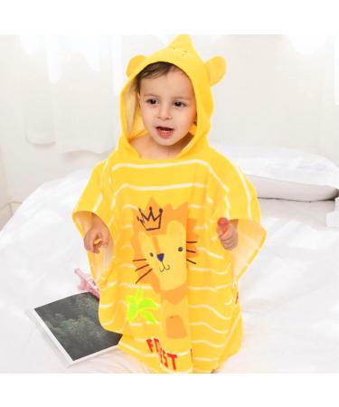 Supgomax Hooded Bathing Poncho for Kids - Cartoon Lion Beach & Bath Towel Absorbent Child Towels for Swimming & Shower - Buy Online on GoSupps.com