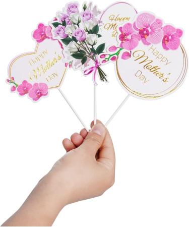12 Pcs Mothers Day Cake Topper Mothers Day Party Cake Decorations Mothers Day Cupcake Topper - Buy Online on GoSupps.com