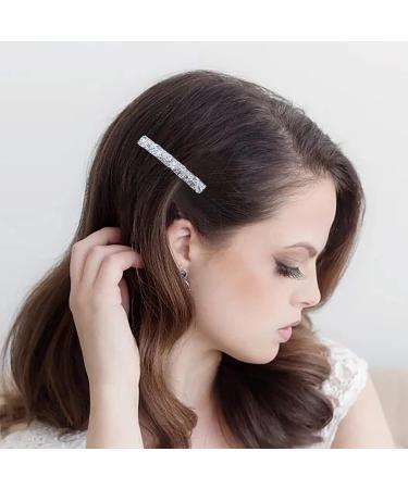 Yheakne Boho Crystal Hair Clip Pin Silver Cz Bar Hair Pin Barrette Vintage Hair Barrette Pins Decorative Bobby Pin Rhinestone Bar Hairclip Shine Bride Hair Accessories for Women and Girls (Silver C) - Buy Online on GoSupps.com