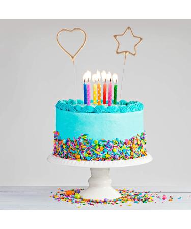 10pcs Sparkler Candle Cake Toppers - Heart and Star Design for Birthday, Wedding, Anniversary, Valentines Day, Christmas - Buy Online on GoSupps.com